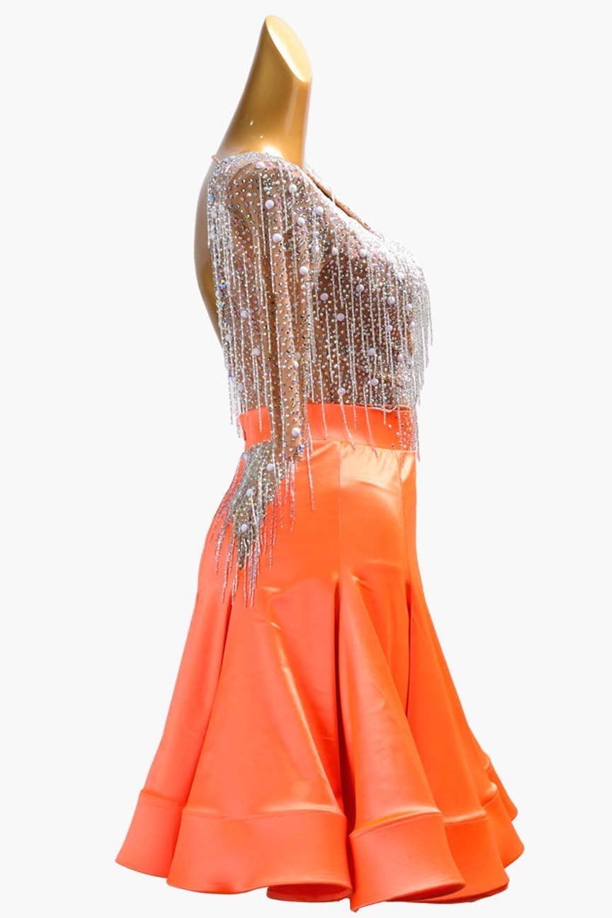 Glamorous Fringed Latin Dance Dress image 2