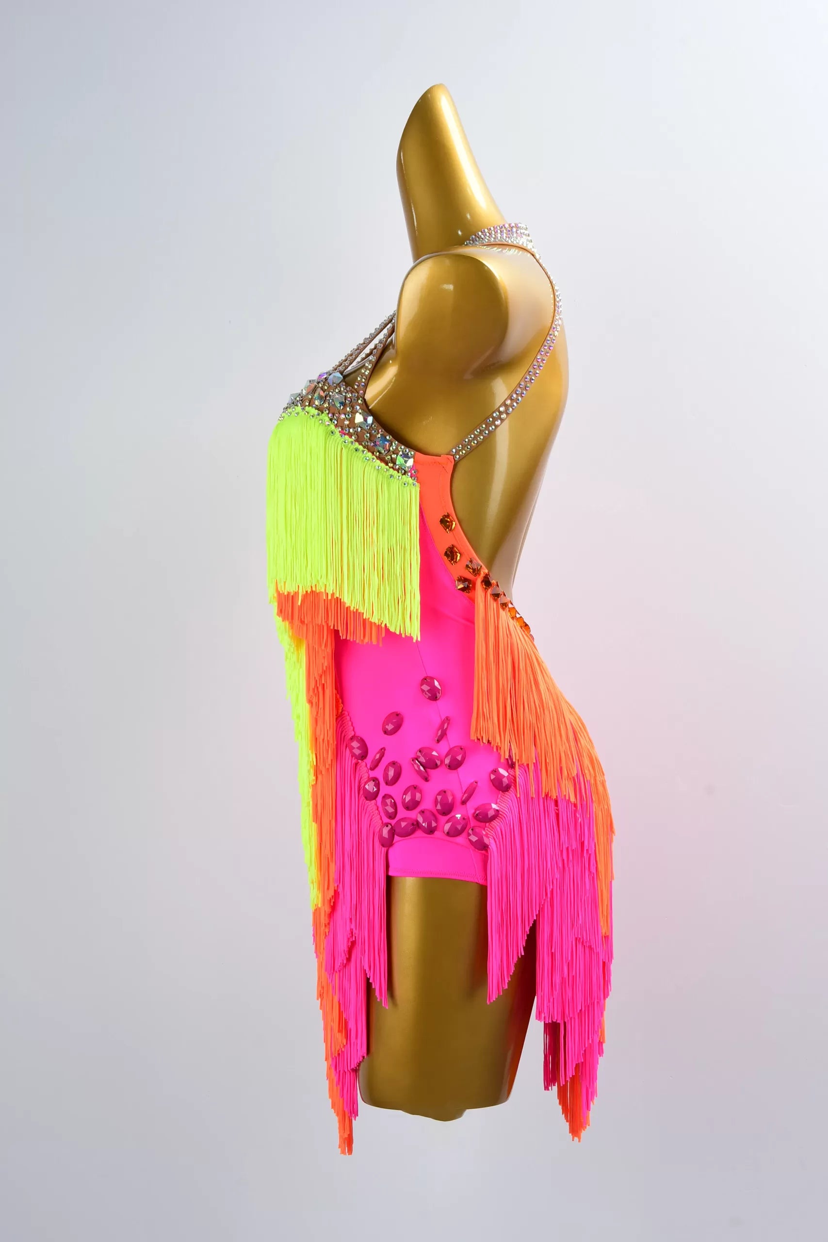 Neon Fusion Latin Fringe Dance Dress image 2