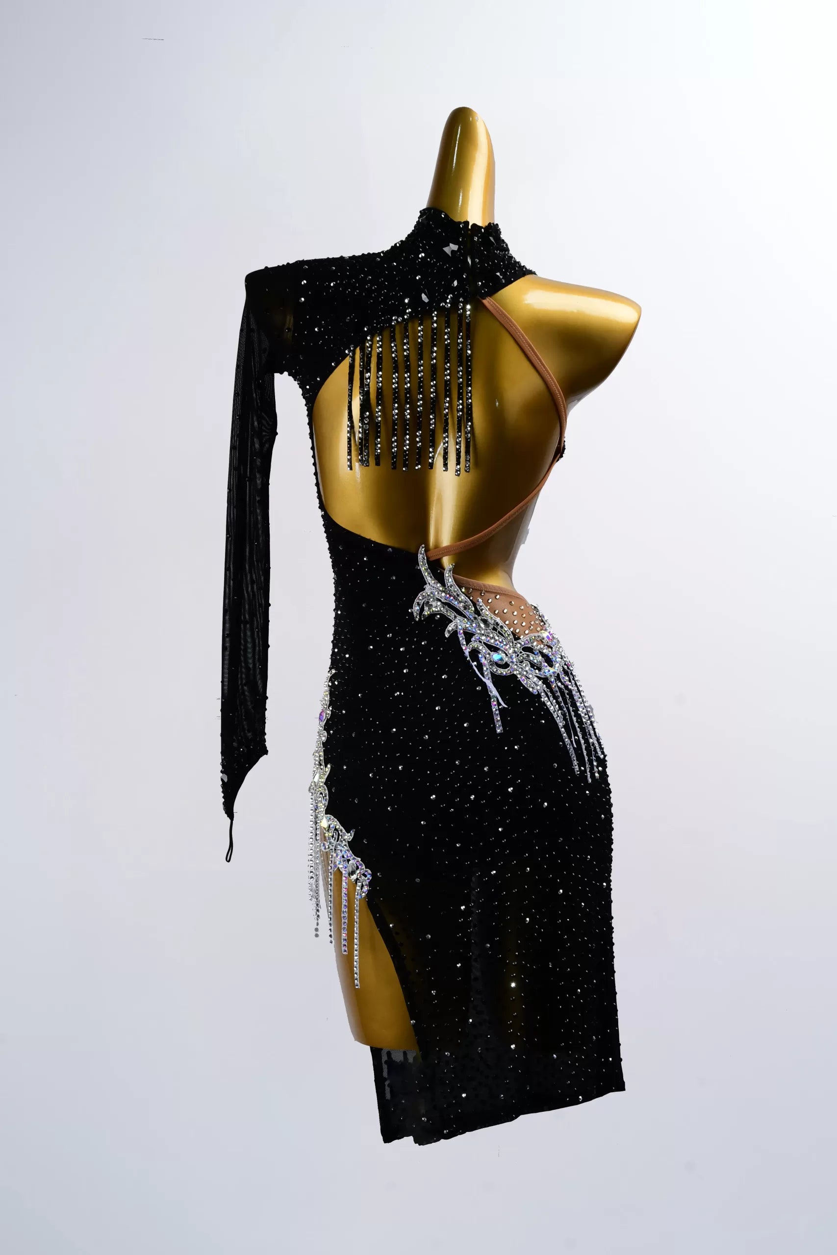 Strapless Latin Dance Dress – Ballroom Salsa Performance Costume image 1