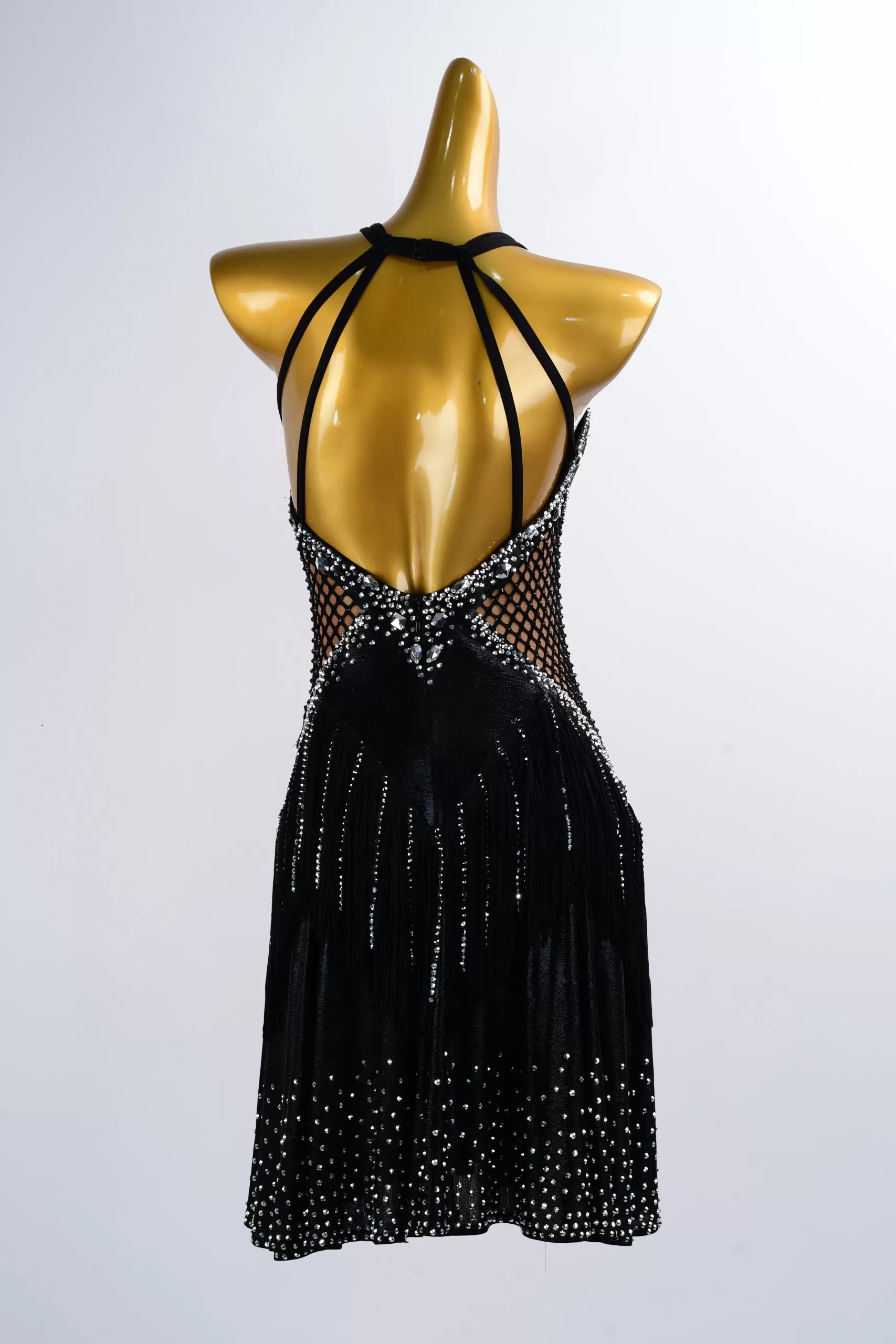 Black Latin Dance Dress Performance Women Short Skirt image 2