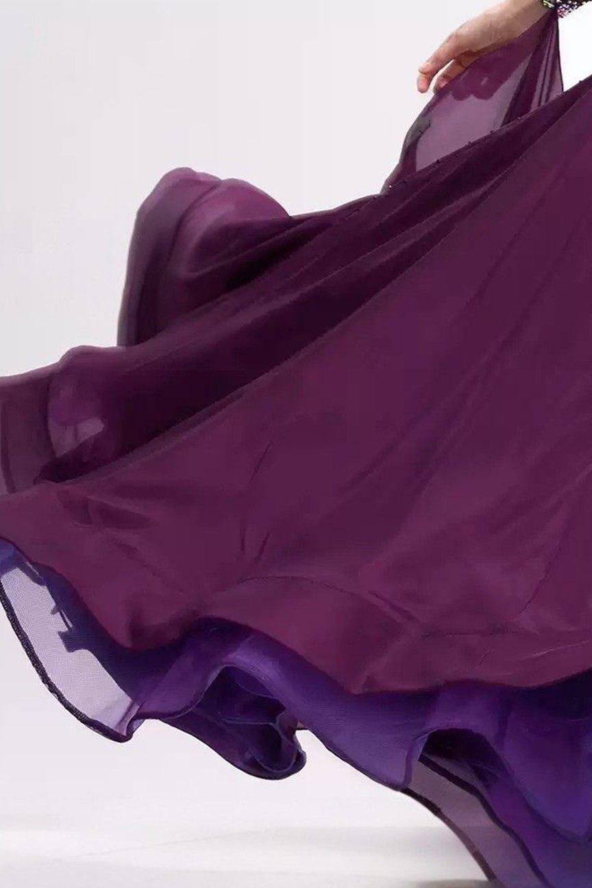 Bailebelle Fashion 2025 new national standard modern dance performance competition dress big swing dress tailor-made Purple image 2