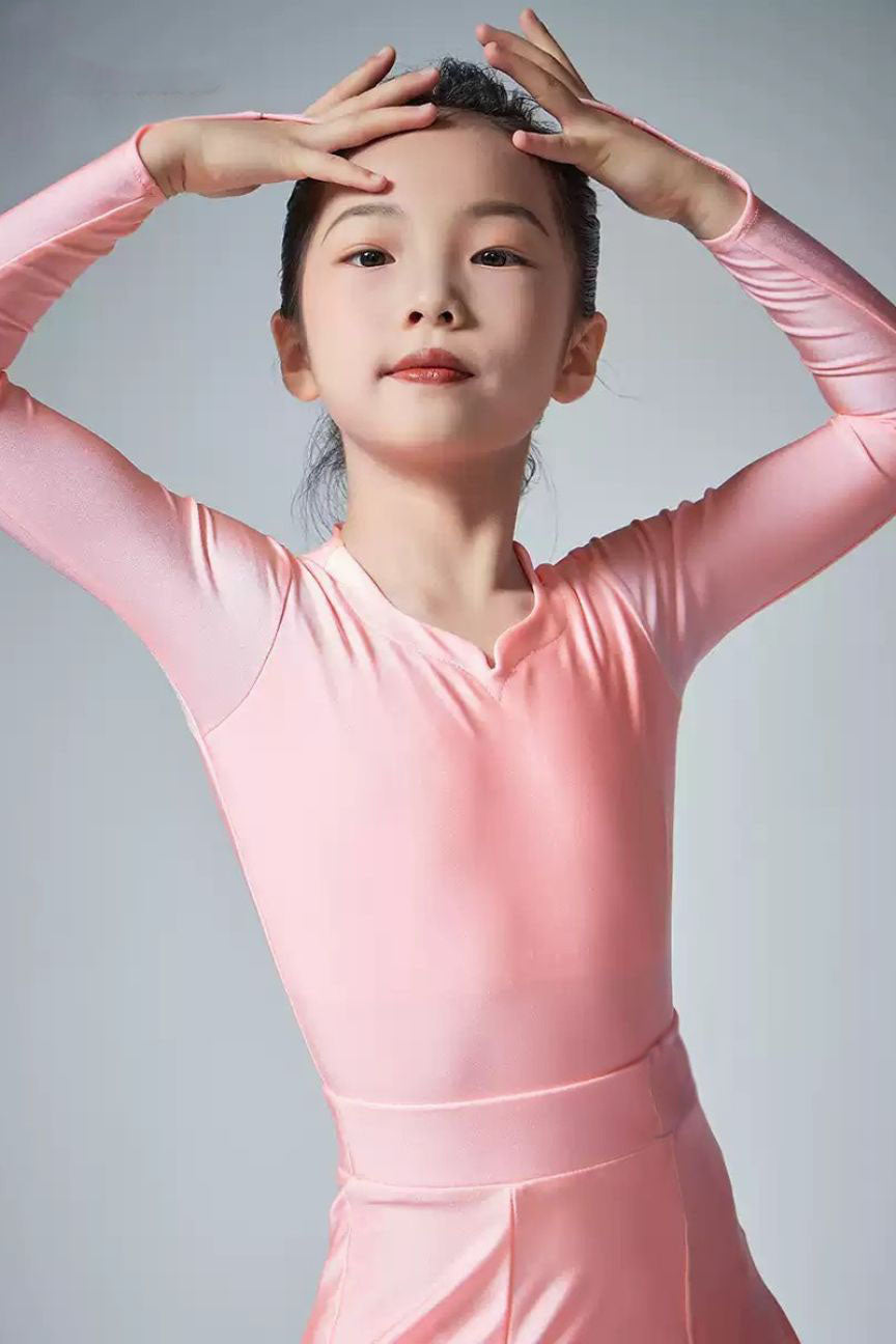 standard Latin dance clothing regulation clothing grading Customized Latin + Modern Three-piece Set Nylon Pearlesce image 2