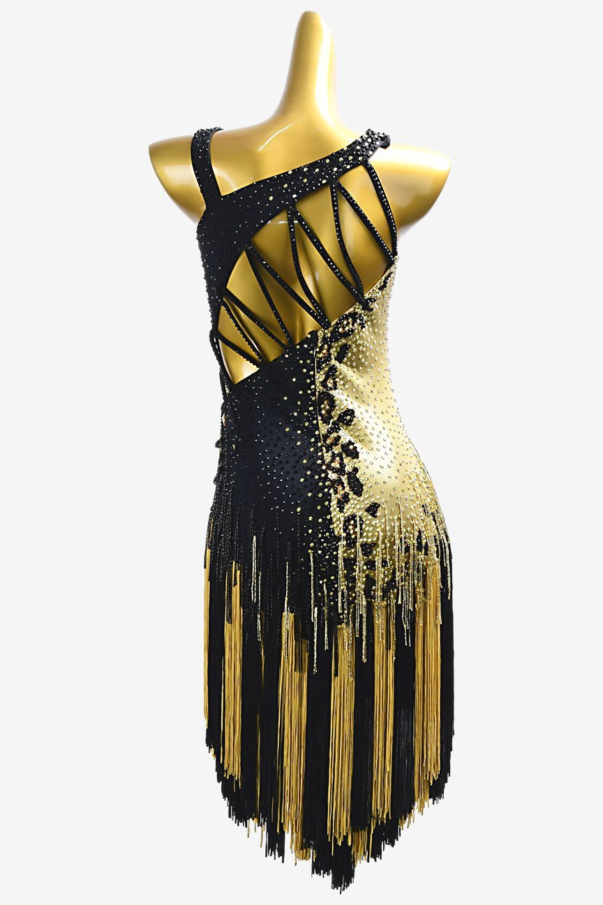 Gold Latin Dance Fringed Skirt image 1