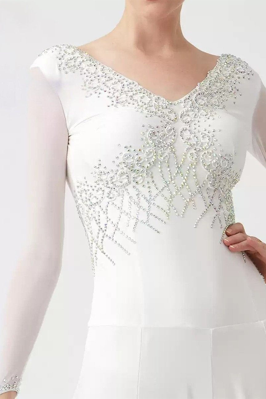 Bailebelle Fashion new national standard modern dance practice clothes ballroom dance waltz big swing dress White image 4