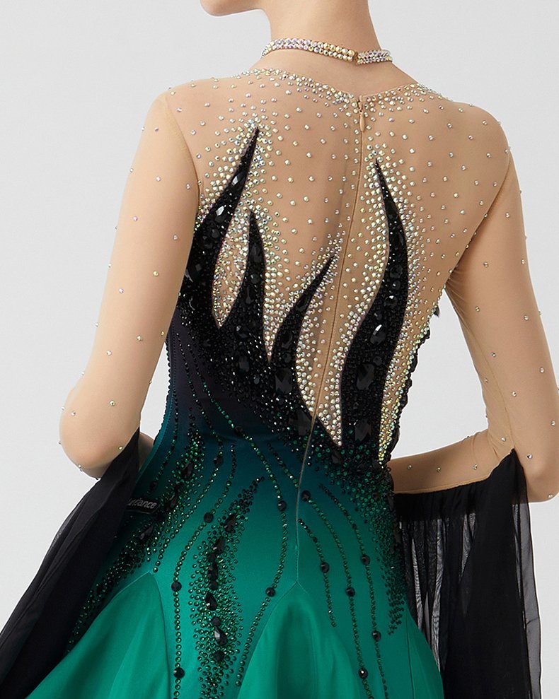 Bailebelle Fashion Custom new high end national standard modern dance performance competition costume feather diamond dress customization image 7