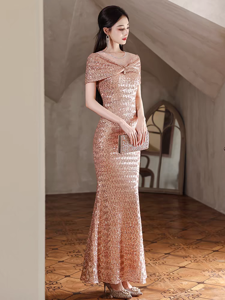 Bailebelle Fashion New Design Red for Women Off Shoulder Banquet Host Engagement Toast Long Length Mermaid Evening Dress Red Rose, Silver image 5