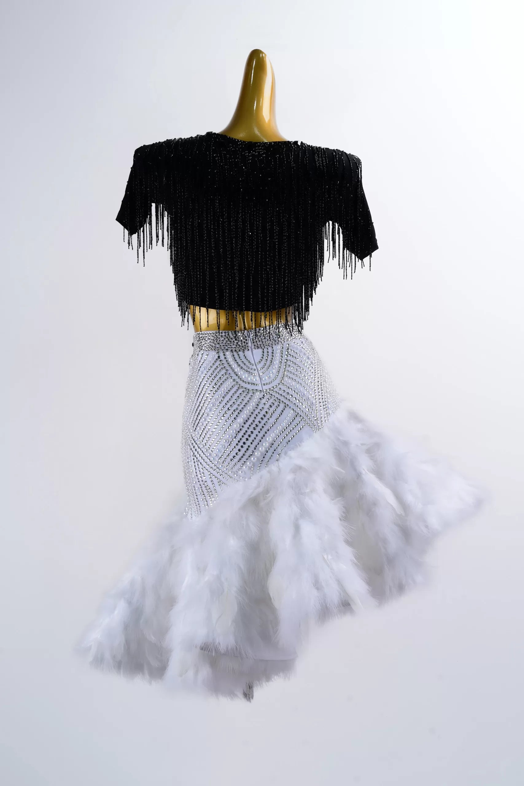 White Latin Dance Dress for Competition Performance image 1