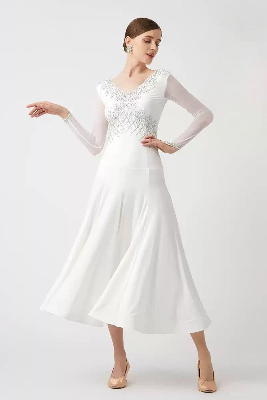 Bailebelle Fashion new national standard modern dance practice clothes ballroom dance waltz big swing dress White image 0