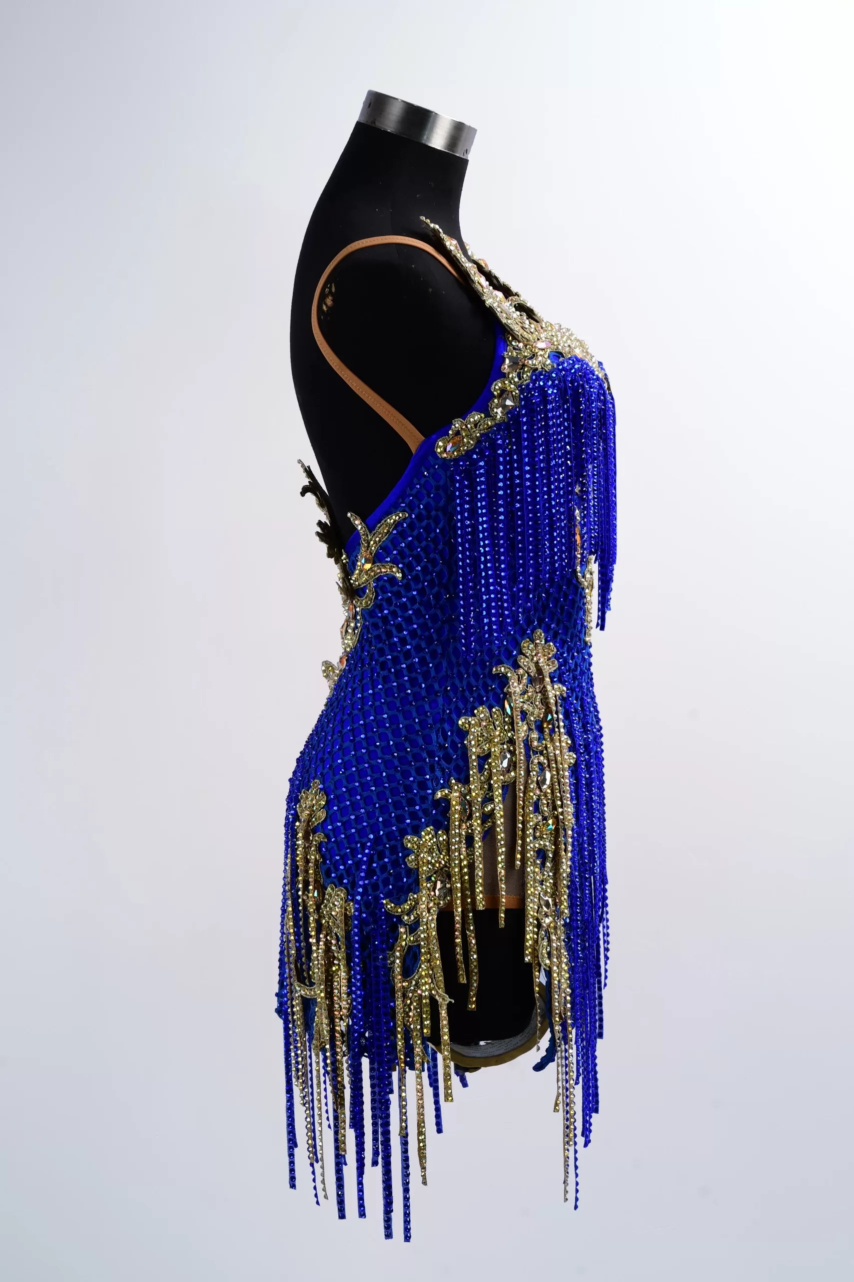 Stretch Net Ostrich Feather Latin Dance Competition Dress image 3