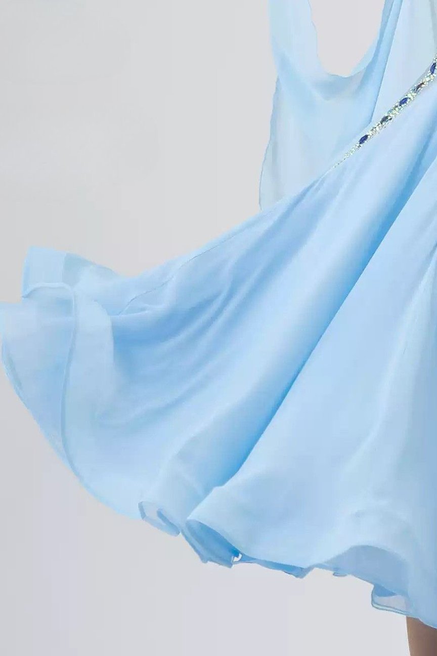 Bailebelle Fashion national standard modern dance skirt performance competition dress ballroom dance waltz dress Skyblue image 3