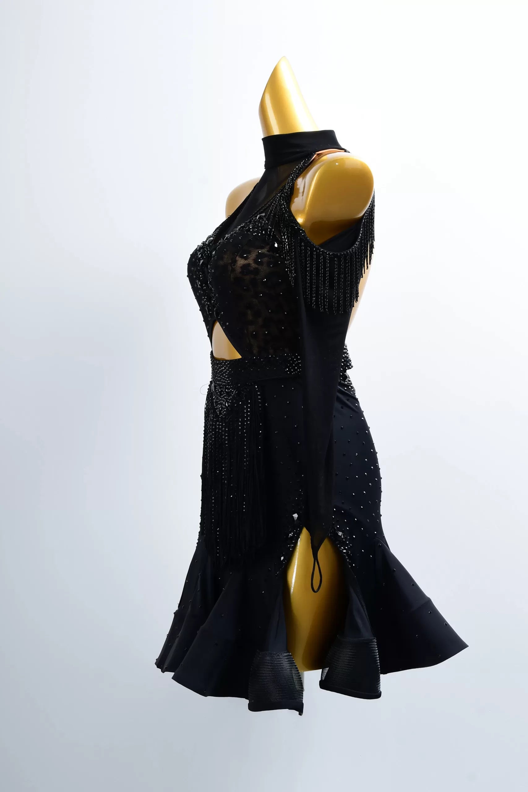 Black Fringe Latin Dance Professional Competition Dress image 2