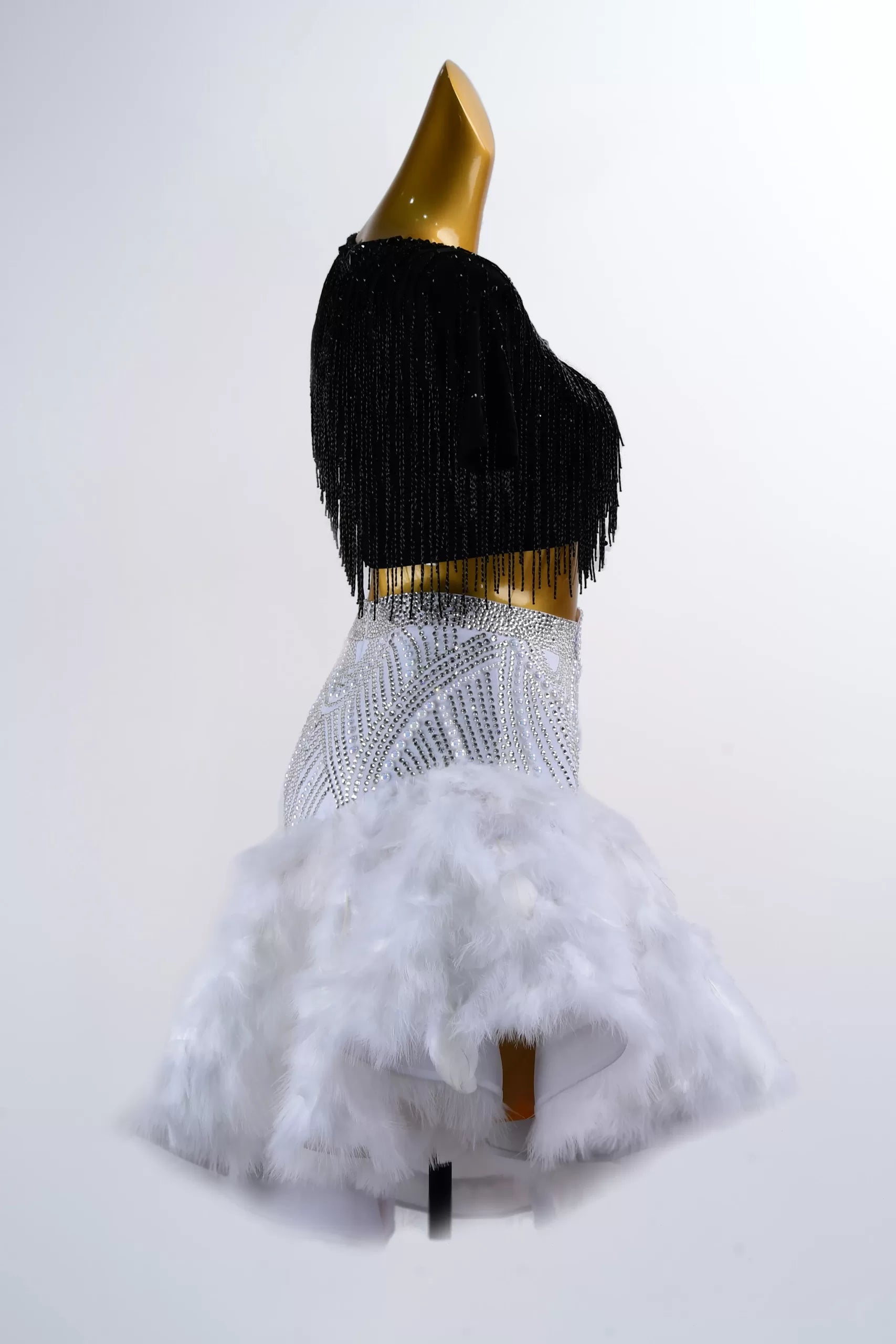 White Latin Dance Dress for Competition Performance image 4