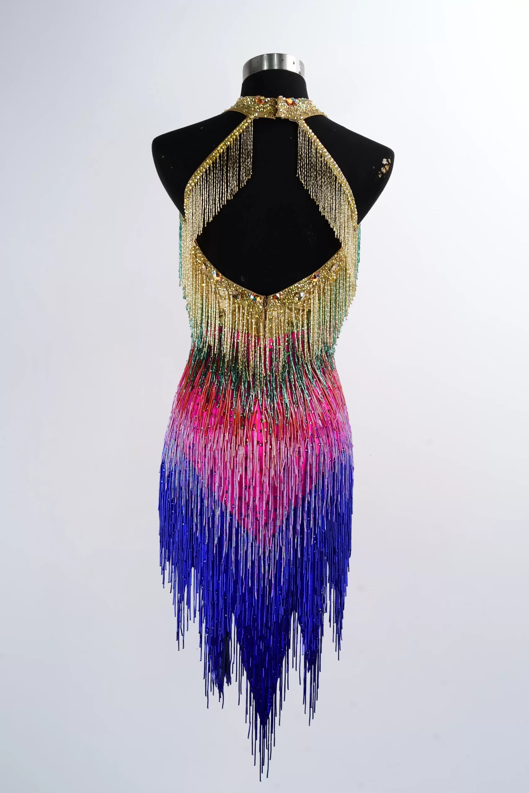 Crystallized Beads Fringe Latin Dance Competition Dress image 1