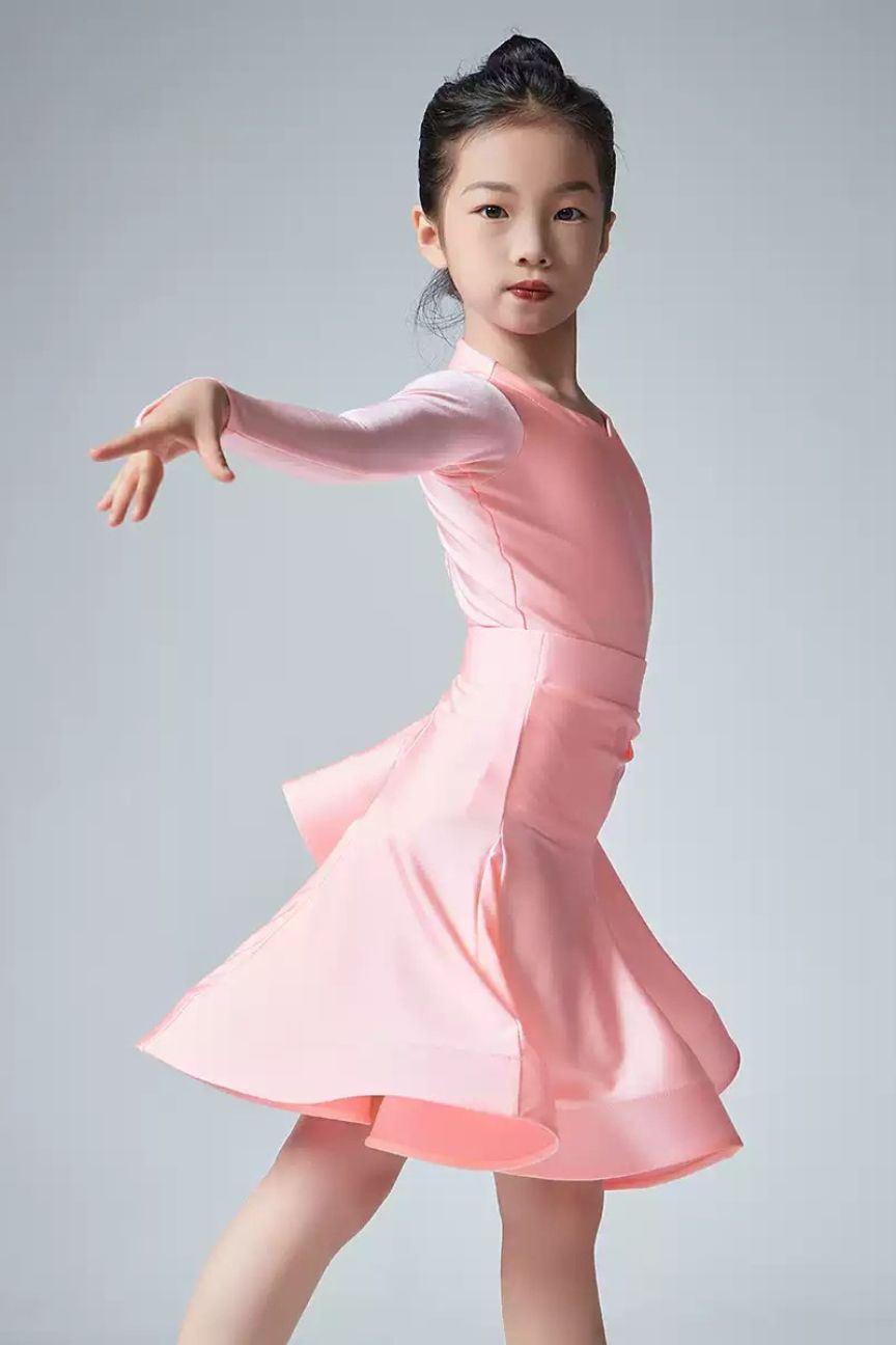 standard Latin dance clothing regulation clothing grading Customized Latin + Modern Three-piece Set Nylon Pearlesce image 4