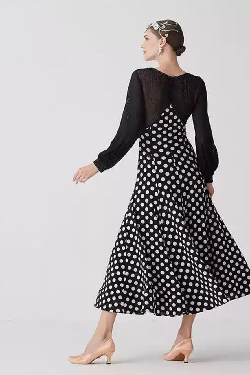 Bailebelle Fashion new national standard modern dance practice clothing ballroom dance waltz dress custom dance skirt White, Black image 0