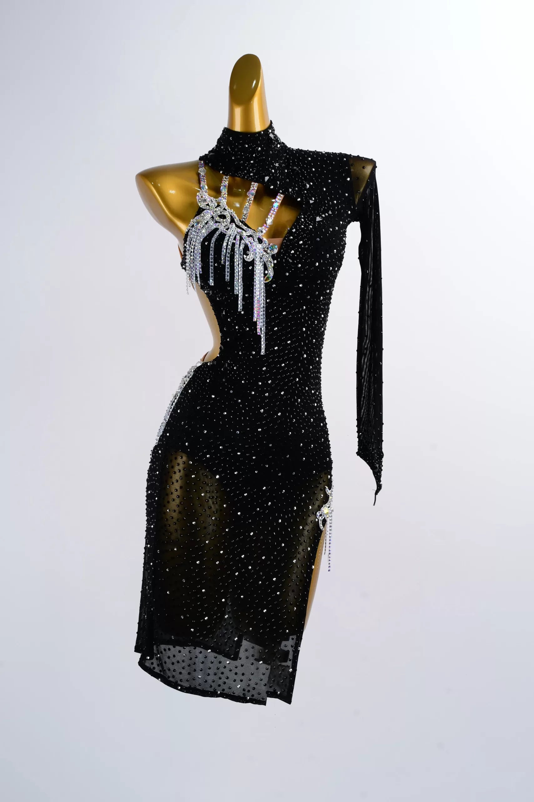 Strapless Latin Dance Dress – Ballroom Salsa Performance Costume image 0