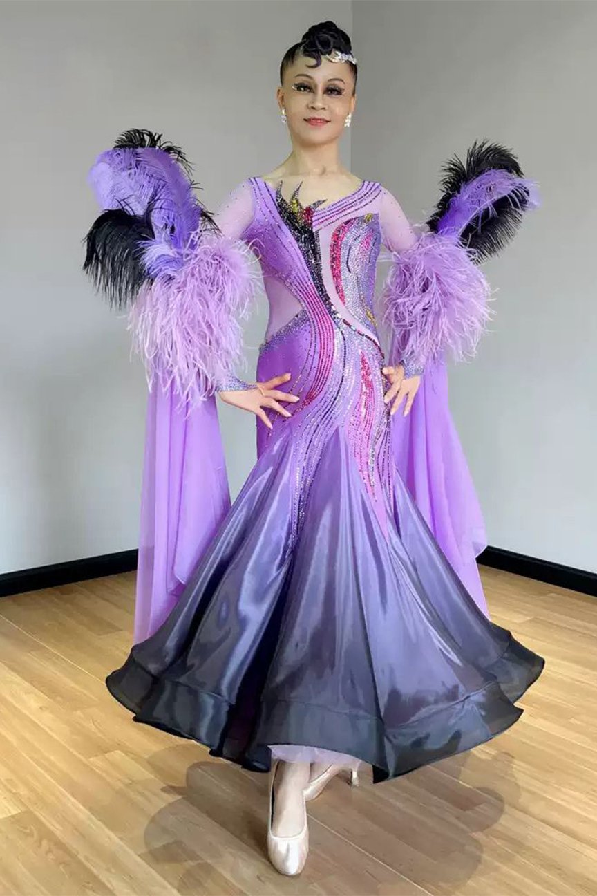 Bailebelle Fashion 25 years of British Blackpool competition professional national standard modern dance performance service Black, Purple image 2