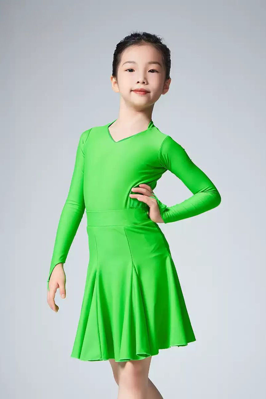 standard national standard Latin dance clothes Customized Latin + Modern Three-piece Set Nylon Pearlesce image 0