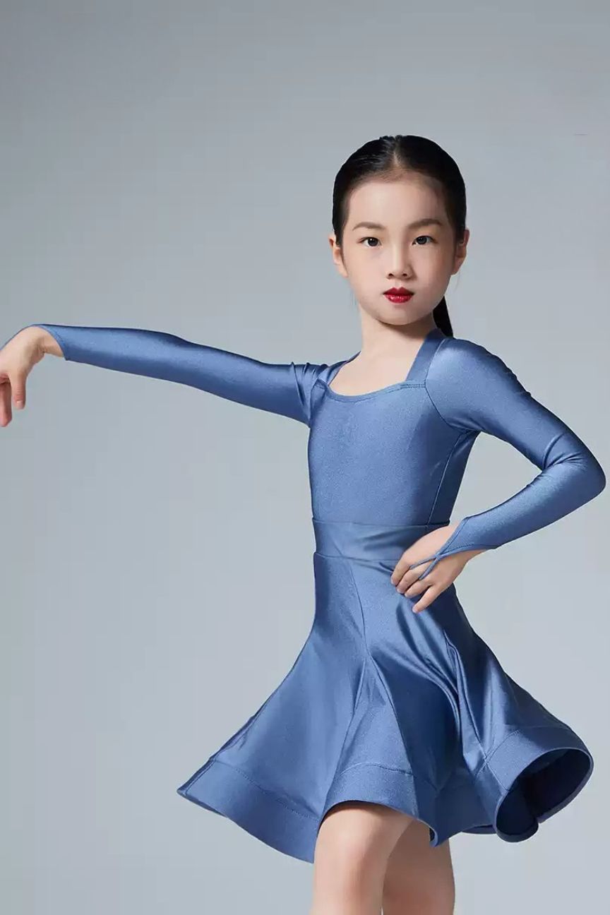 Standard children's female national standard Latin dance dress Customized Latin + Modern Three-piece Set Nylon Pearlesce image 0