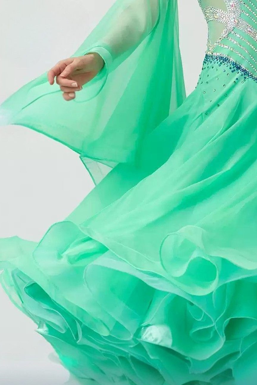 Bailebelle Fashion Modern dance costumes, ballroom dance performances, competition costumes Green image 5