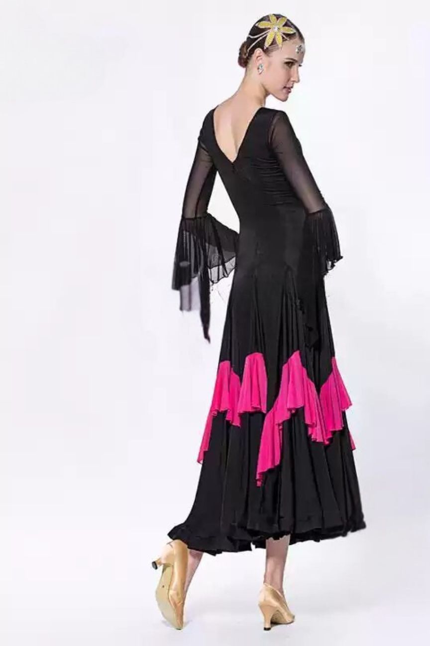 standard modern dance skirt social dress waltz professional custom practice long skirt image 0