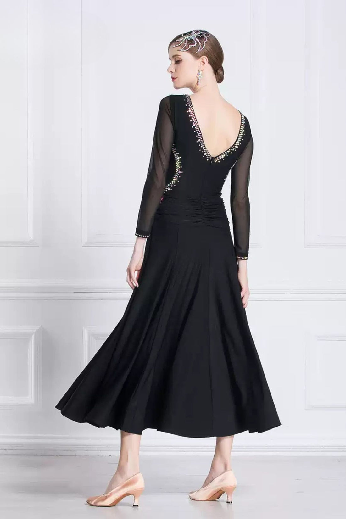 Rhythm dance modern dance practice dress tango adult female national standard performance practice clothes big swing waltz image 0