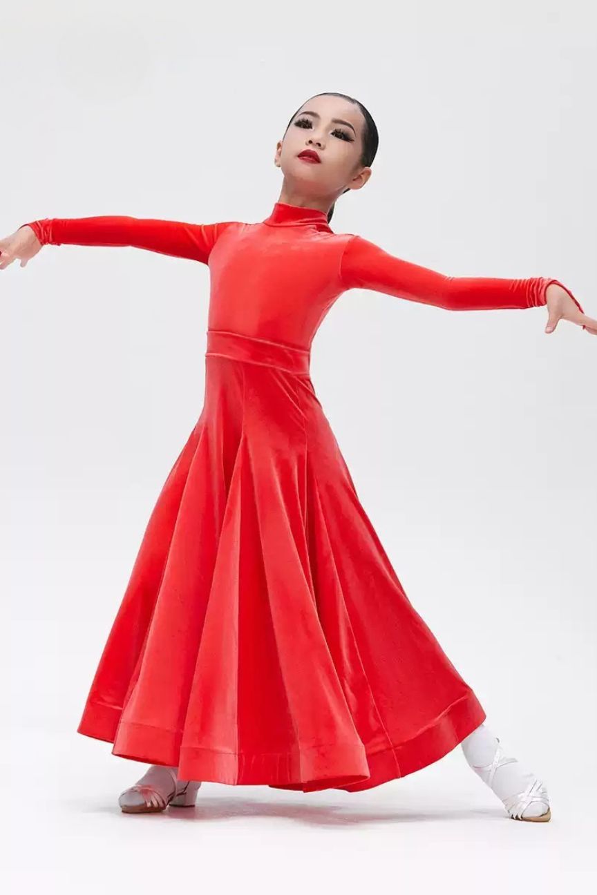 high-end children's international standard dance modern dance/Latin dance standard uniforms Customized Latin + Modern Three-piece Set Nylon Pearlesce image 0