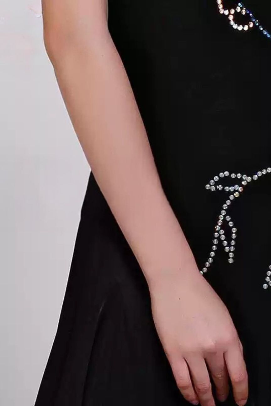 Rhythm dance big swing black national standard modern dance skirt dance clothes new social dress practice image 0