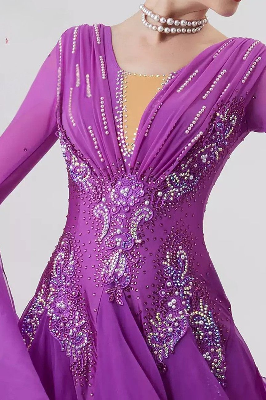 Bailebelle Fashion New national standard modern dance performance competition costumes tailor made large swing dress Blue image 2