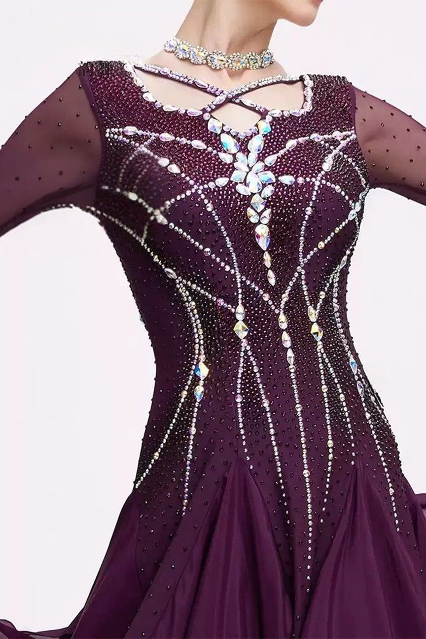 Bailebelle Fashion 2025 new national standard modern dance performance competition dress big swing dress tailor-made Purple image 3