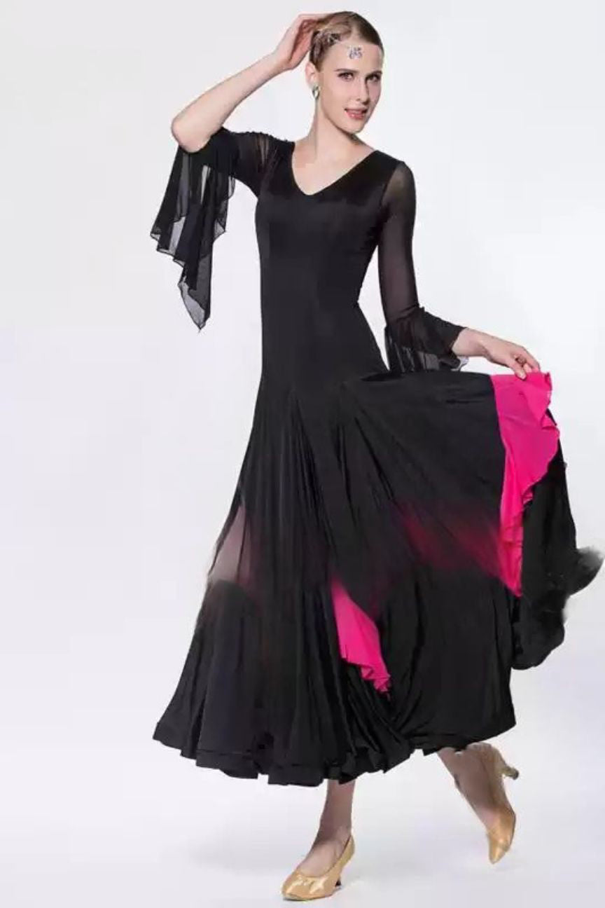 standard modern dance skirt social dress waltz professional custom practice long skirt image 2