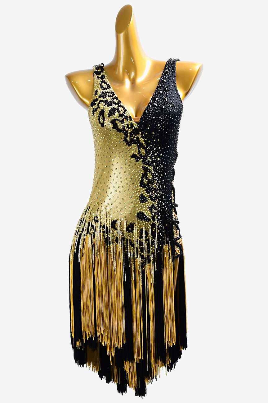 Gold Latin Dance Fringed Skirt image 0