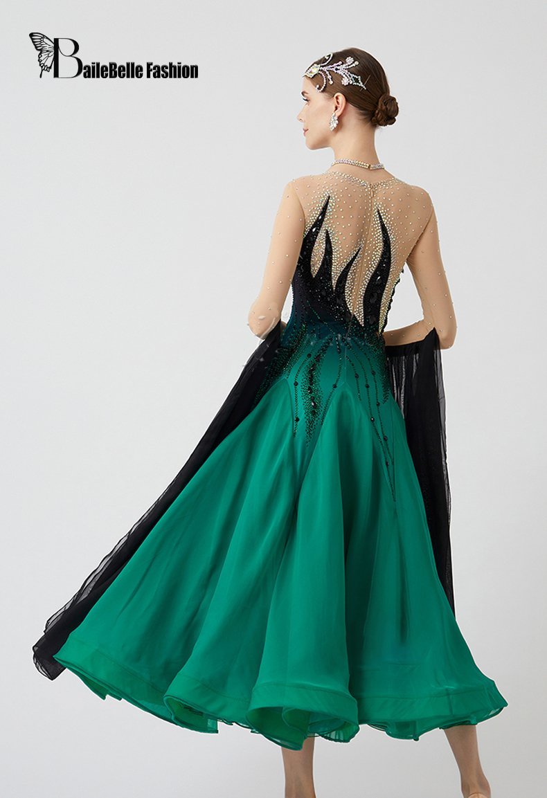 Bailebelle Fashion Custom new high end national standard modern dance performance competition costume feather diamond dress customization image 1