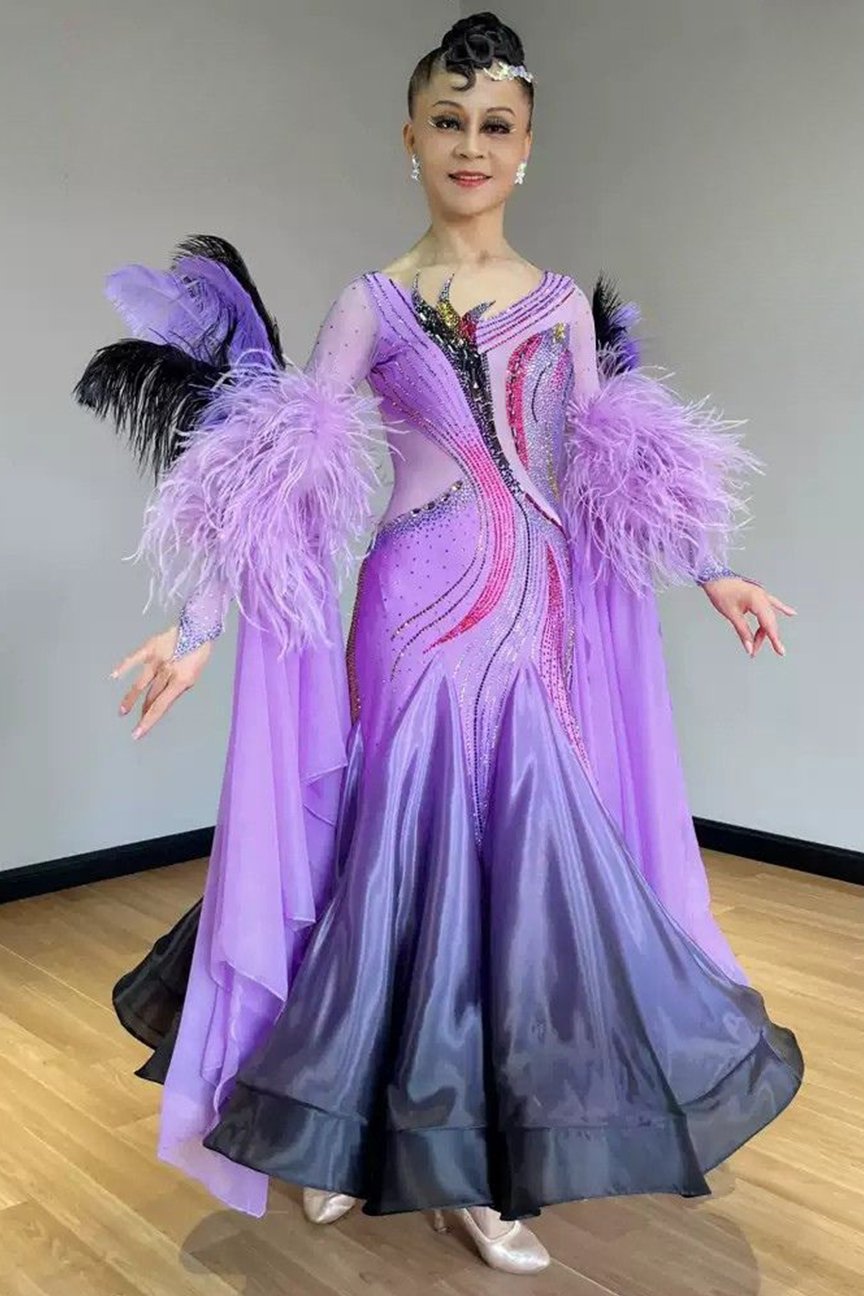 Bailebelle Fashion 25 years of British Blackpool competition professional national standard modern dance performance service Black, Purple image 0