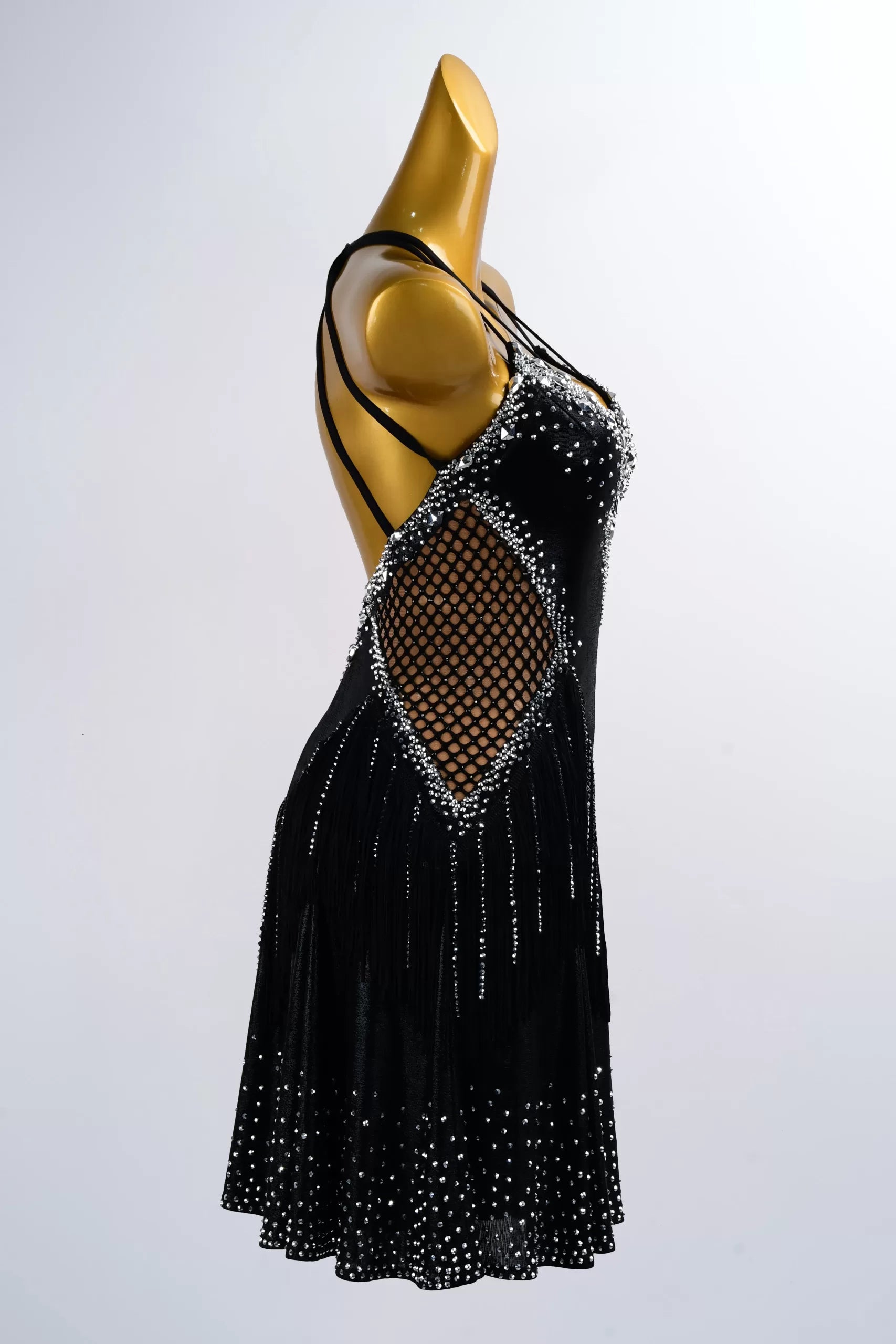 Black Latin Dance Dress Performance Women Short Skirt image 3