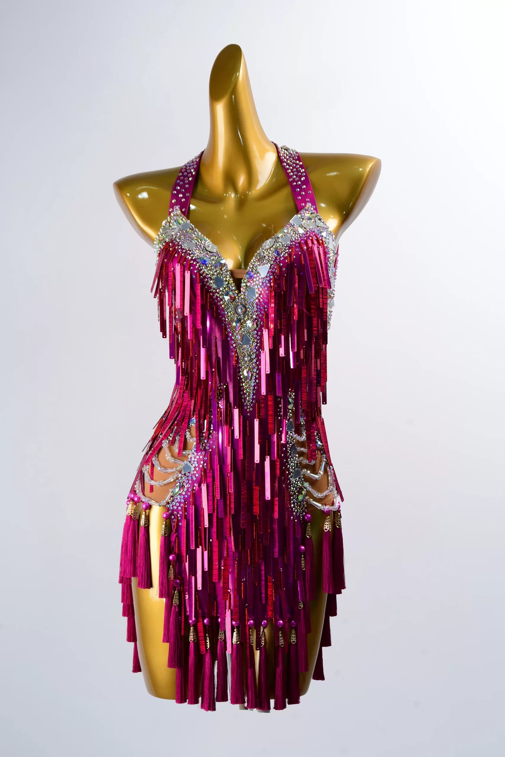 Pink Sleeveless Latin Dance Dress image 0