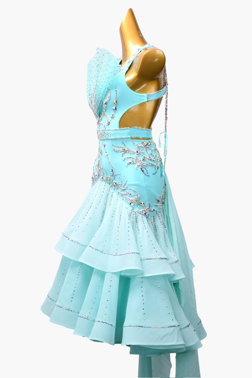 Light cyan Standdard dress with AB stone image 2