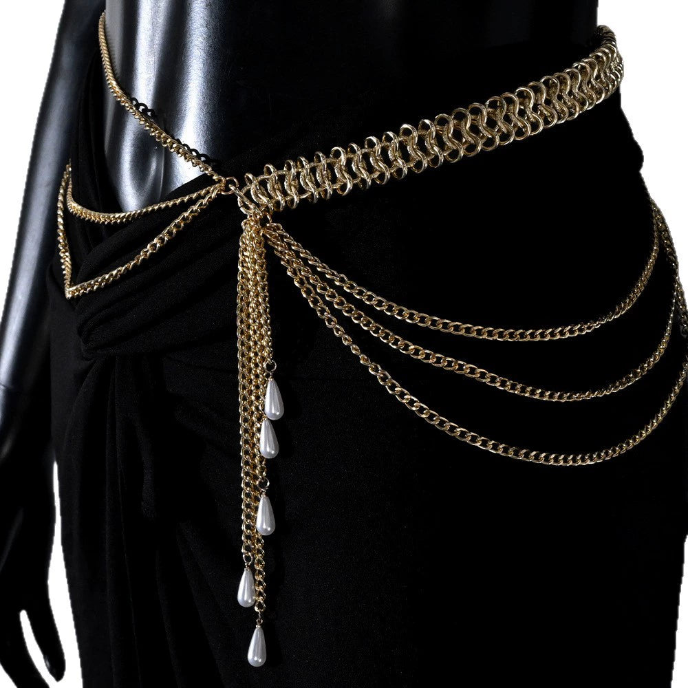 Tassel Waist Chain – Multi Layer Alloy Pendant Body Jewelry for Women