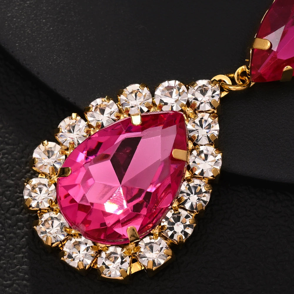 Fashion new style water drop earrings temperament simple rhinestone earrings party accessories female earrings