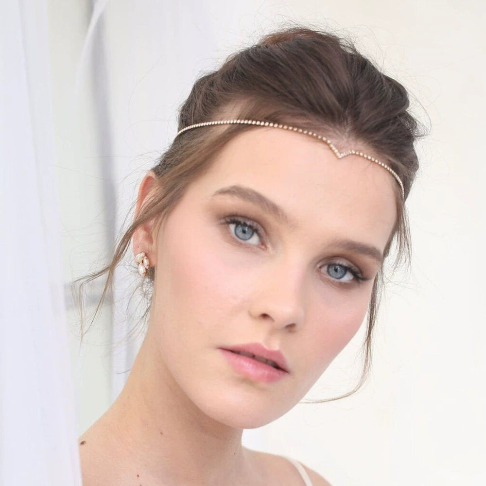 Rhinestone forehead chain bridal wedding hair chain hair accessories for women