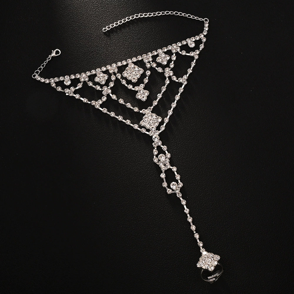Finger anklets Bohemian style rhinestone anklet beach accessories female anklet