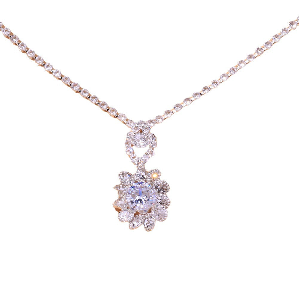 Bridal Flower Rhinestone Jewelry Set