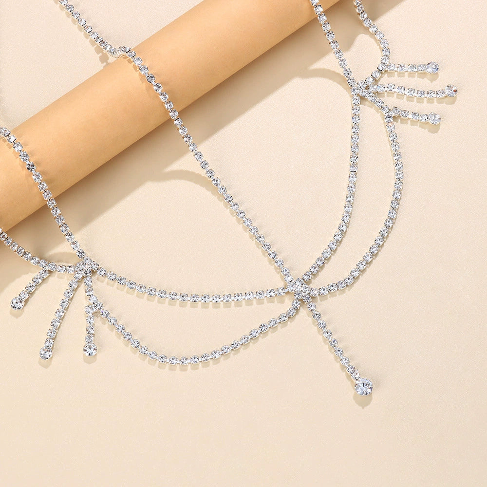 fashion shiny rhinestone forehead chain simple and versatile bridal rhinestone hair accessories