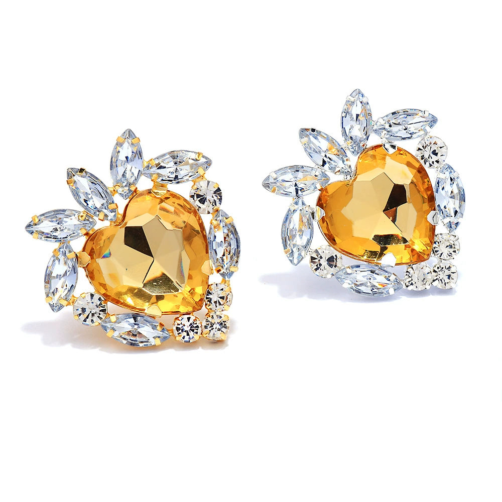 New niche love ring exaggerated rhinestone ring high end dress accessories female ring