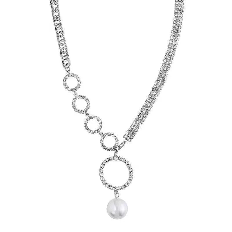 Diamond Ring Pendant Necklace – High End Collarbone Chain for Women