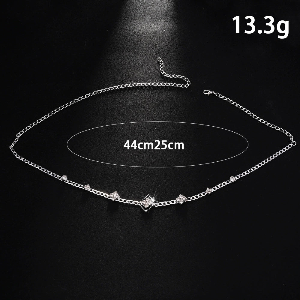 Flower necklace bride temperament high end rhinestone prismatic headband party accessories headwear