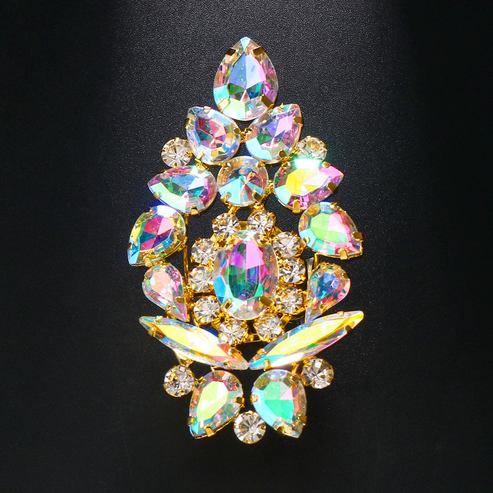 Shiny colored diamond geometric exaggerated ring queen jewelry ring