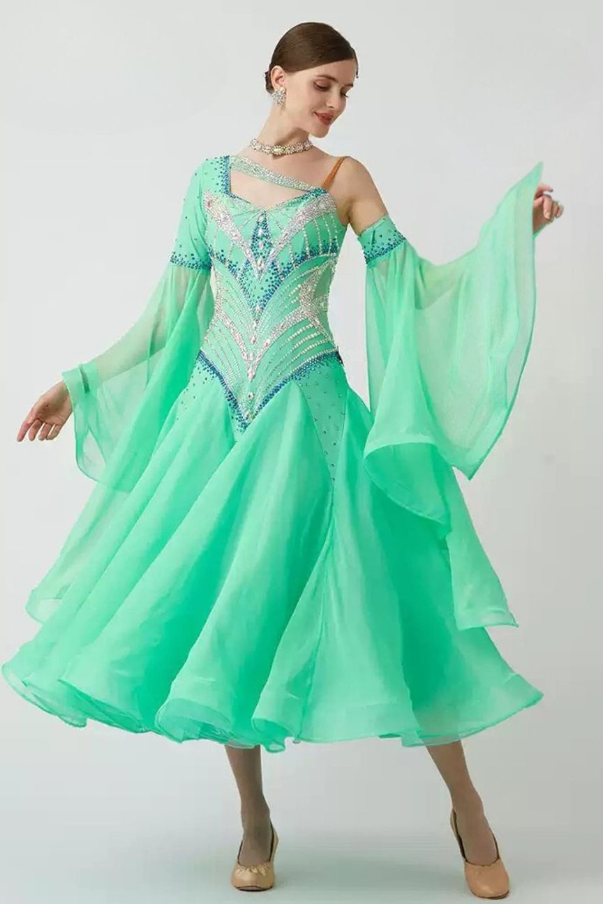 Bailebelle Fashion Modern dance costumes, ballroom dance performances, competition costumes Green image 0