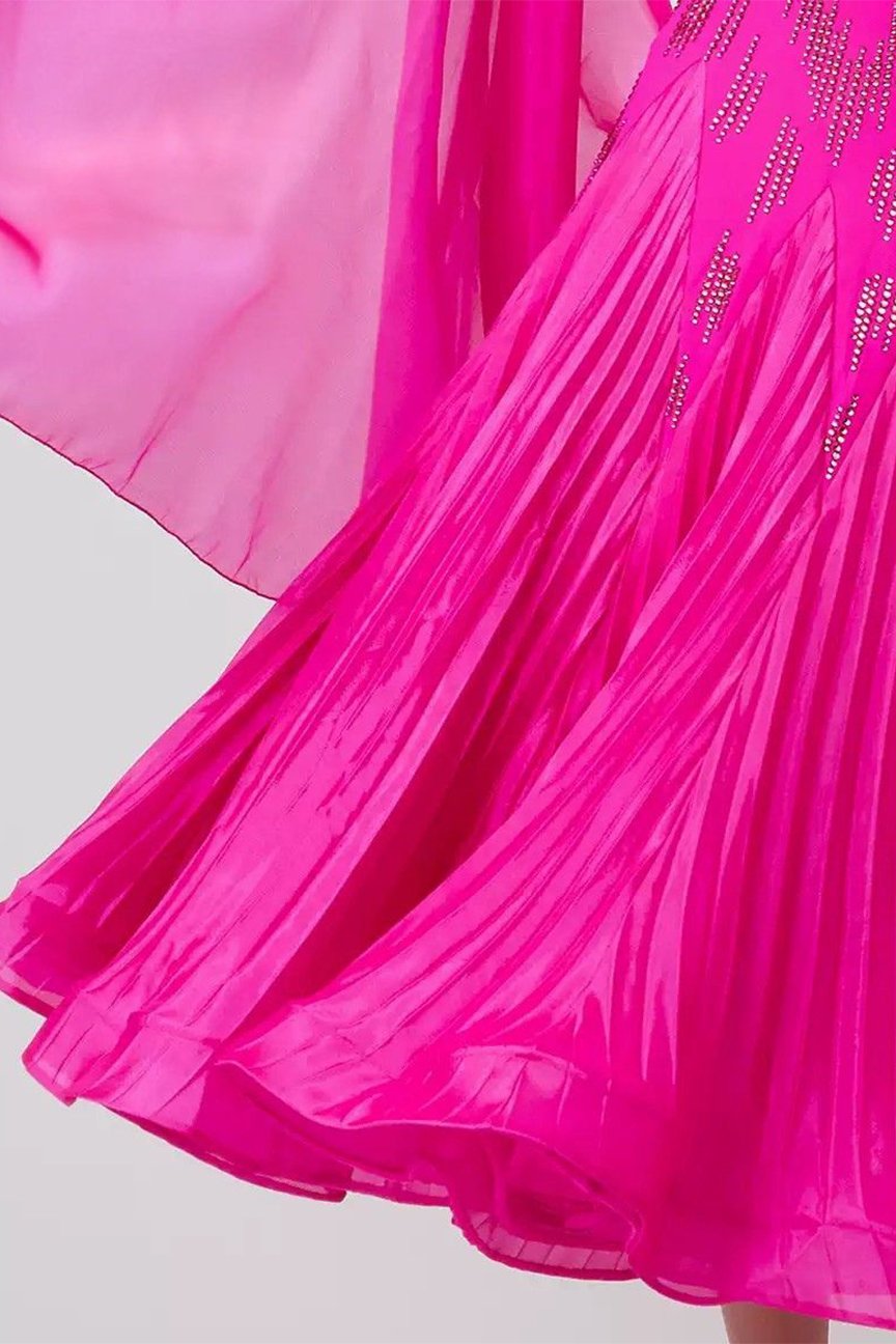 Bailebelle Fashion 2023 new national standard modern dance performance competition costume with diamond swing dress  Pink image 2
