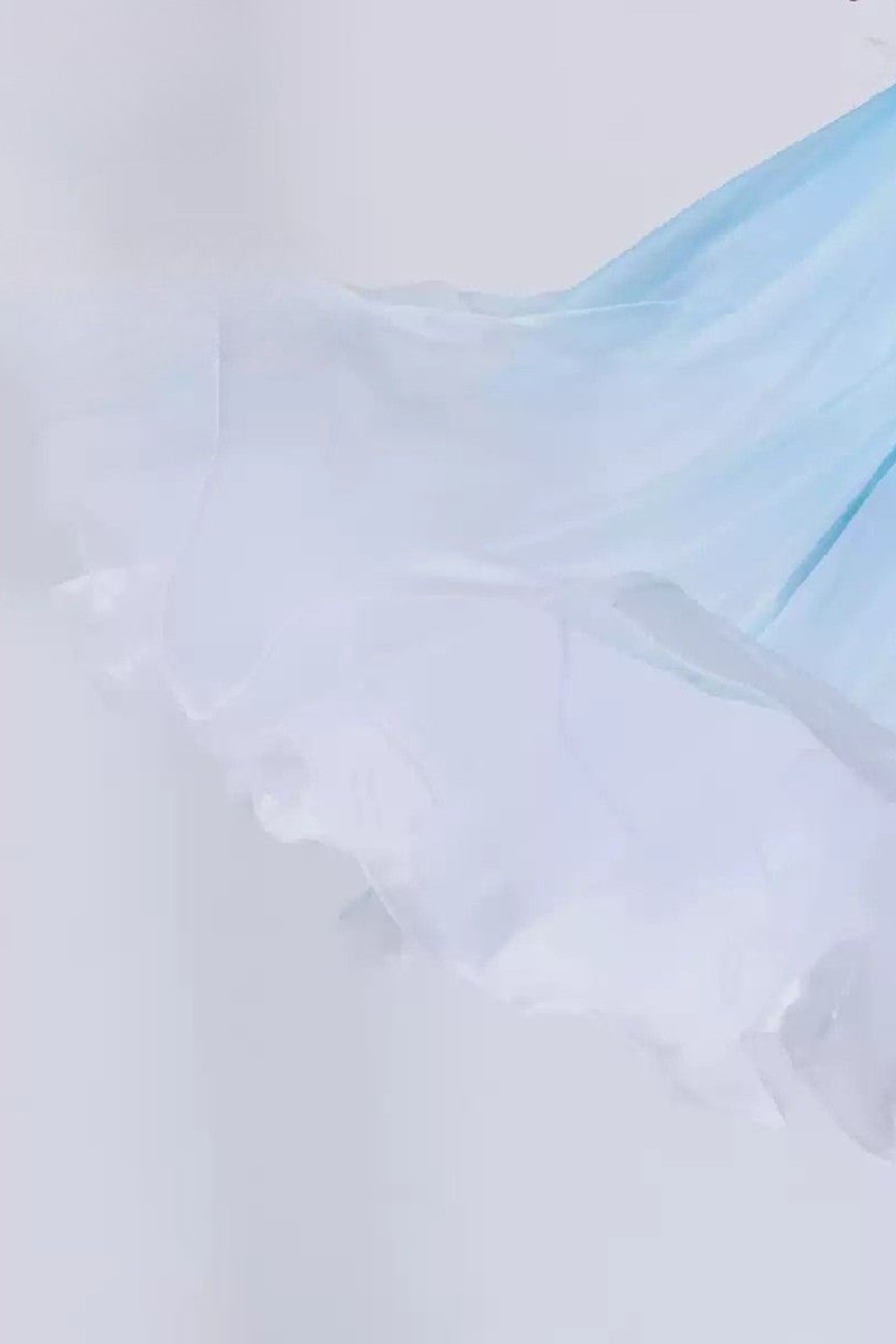 Bailebelle Fashion New national standard modern social dance performance competition costume gradient swing dress Blue image 4